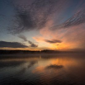 Ochtendsfeer bij de rivier Piteälven van Karin Jähne