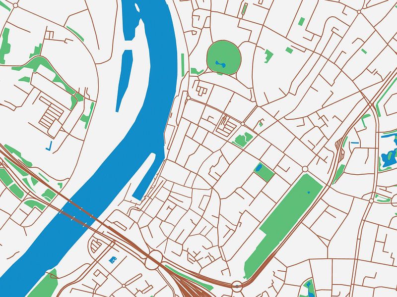 Kaart van Venlo Centrum in de stijl Urban Ivory van De Kaartenwinkel