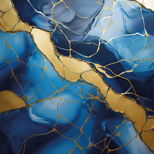 Abstacte kunst in Japanse kintsugi stijl van Patricia Hofmeester