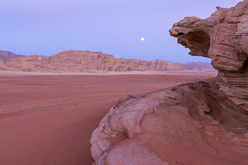 Wadi rum woestijn tijdens het blauwe uurtje van Sander Groenendijk