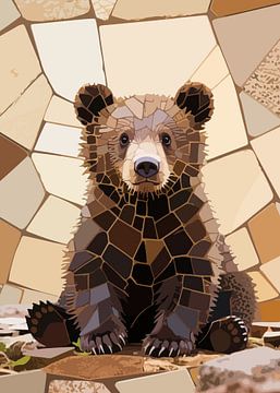 Ourson en mosaïque sur bob rendy