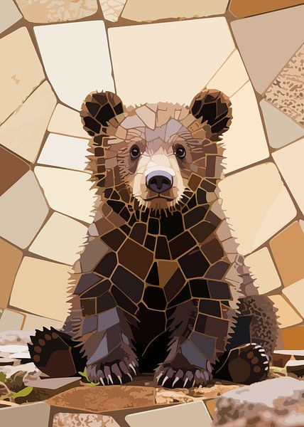Ourson en mosaïque par bob rendy