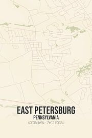 Vieille carte de East Petersburg (Pennsylvanie), USA. sur Affiches de lieux