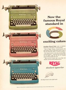 Art vintage print 1955 standaard typewriter