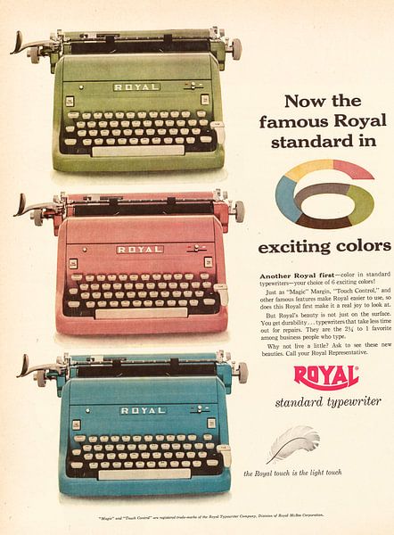 Vintage advertentie 1955 typemachine van Jaap Ros