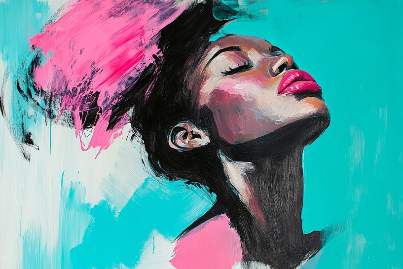 Colourful portrait of a woman - Modern by Poster Art Shop