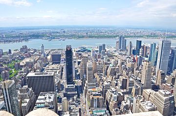 Manhattan New York zicht op de Hudson van Frans van Huizen