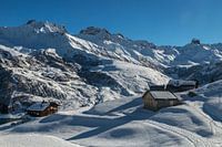 De alpenweiden van Beaufortain in de winter