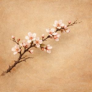 Une branche en fleurs dans le silence