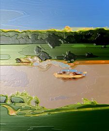 Am Elbcenter Mickten [Original 60 cm x 50 cm] von Anna Kasten