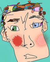 Moderne abstracte tekening - Kleurrijk portret – expressieve abstracte gezichtsillustratie