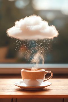 Koffie en wolk van Poster Art Shop