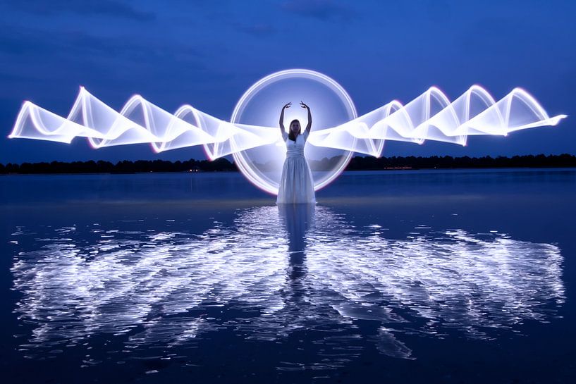 Peinture lumineuse au bord de la mer par Liesbeth van Asselt