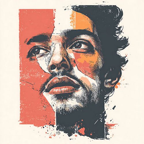 Mystiek abstract portret met dromerige kleuren