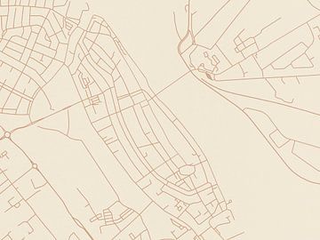 Kaart van Kampen Centrum in Terracotta van Map Art Studio