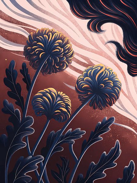 Chrysanthèmes lumineux par Artistic