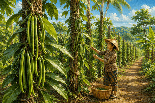 Indonesische Vanilleplantage