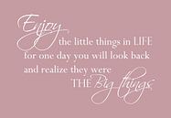Tekst Enjoy the little things - Roze van Sandra Hazes thumbnail