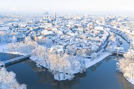 Zwolle, Thorbeckegracht: verschneiter Wintersonnenaufgang von Sjoerd van der Wal Fotografie