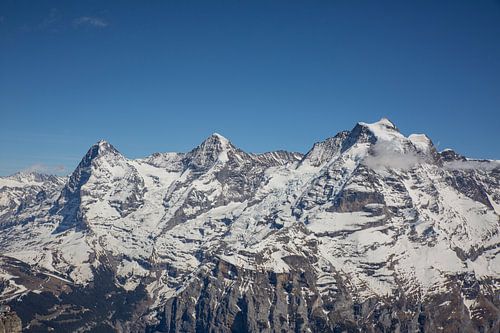 Snow covered Eiger with north face, Mönch and Jungfrau