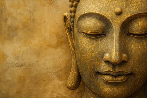 Boeddha profiel met warme textuur