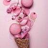 Een roze macaron feestje in een ijsje van MirjamCornelissen - Fotografie