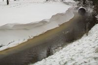Pile of snow long ditch