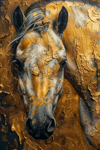 Golden Glory - Abstraktes Pferdeporträt