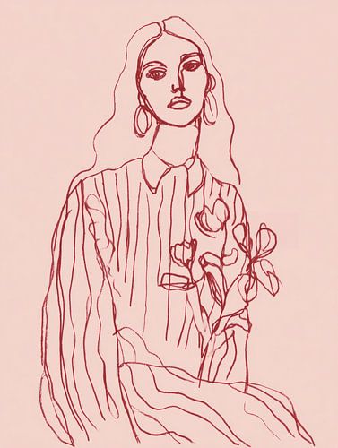 Soft Lines, modern line drawing by Carla Van Iersel