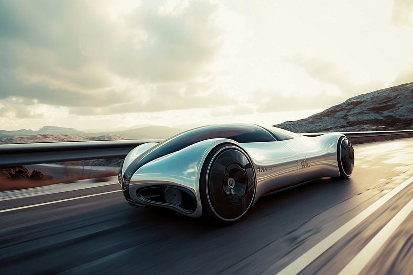 Dynamisch straatbeeld, voertuig van de toekomst van fernlichtsicht