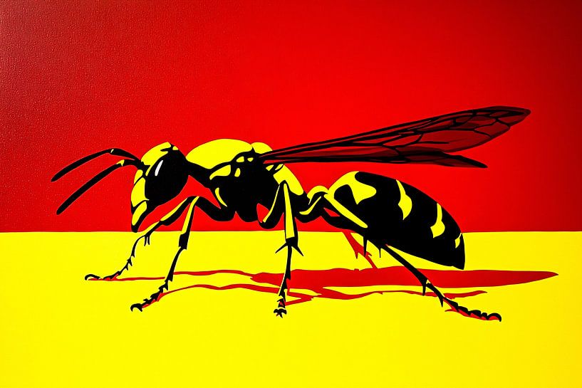 Wasp on red and yellow background by Imperial Art House