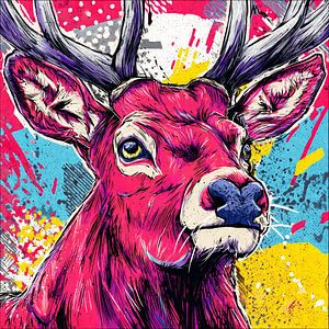 Pop Art cerf élaphe n° 3
