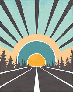 Sonnenaufgang im Retro-Stil