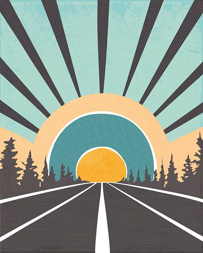 Zonsopkomst in retro style