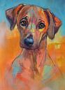 Rhodesian Ridgeback Welpe Hund von Gemälde Liesbeth Serlie Miniaturansicht