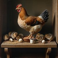 Kip met kuikens