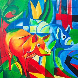 Cochons joyeux sur Antwan Janssen