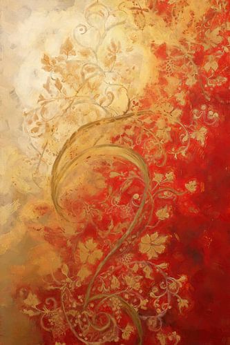 Vignes d'or sur rouge