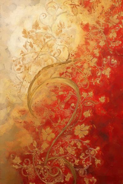 Vignes d'or sur rouge par Whale & Sons