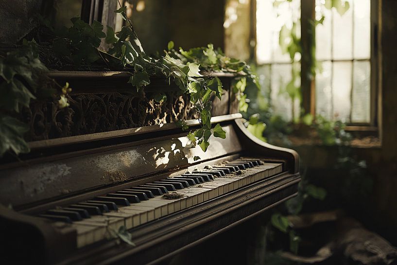 Vergeten piano in de natuur van Art & Soul Creations