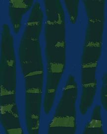 Art moderne abstrait et coloré. Pop de couleurs. Rayures bleues et vertes. sur Dina Dankers