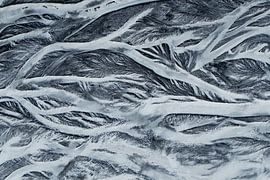 Abstract Aerial View of Frozen River Patterns in Iceland by Arda Acar