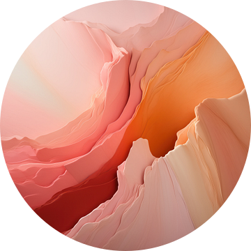 Geologische Dans - Peach Fuzz Abstract Flow #12 van Ralf van de Sand