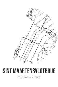 Sint Maartensvlotbrug (Noord-Holland) | Landkaart | Zwart-wit van MijnStadsPoster