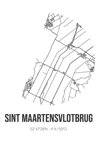 Sint Maartensvlotbrug (Noord-Holland) | Map | Black and White by Prints of Place