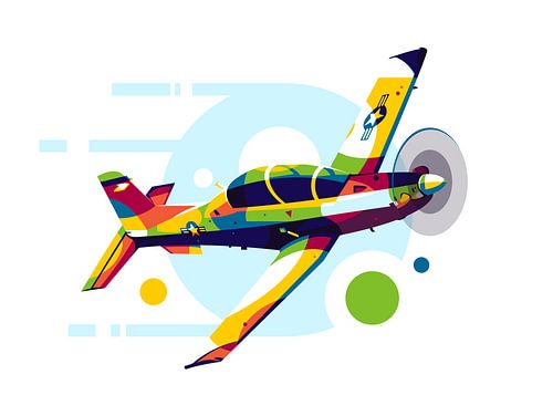 T-6 Texan en illustration Pop Art