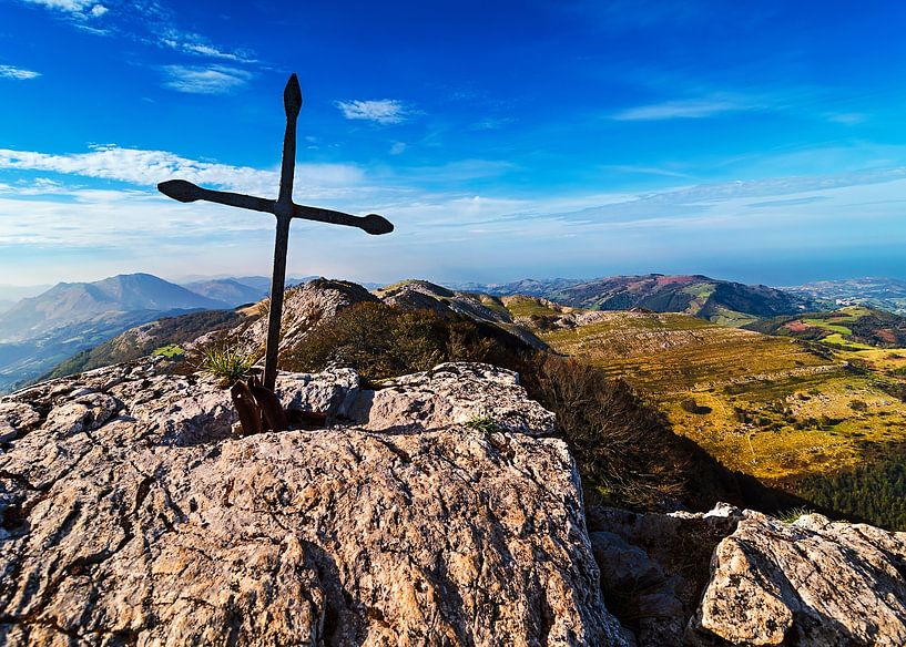 Summit cross in Asturias, northern Spain by insideportugal
