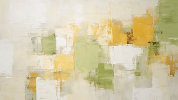 Abstract schilderij, groen en geel getextureerde pastelkleurige kunst design achtergrond van Animaflora PicsStock