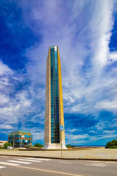 PRAGUE, CZECHIA - MAY 29, 2024:  Ventilation chimneys of the Strahov Tunnel. Technology equipment in front of the blue sky. by de-nue-pic