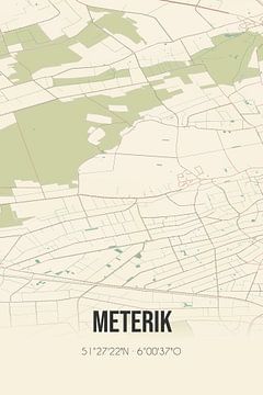 Vintage landkaart van Meterik (Limburg) van Rezona